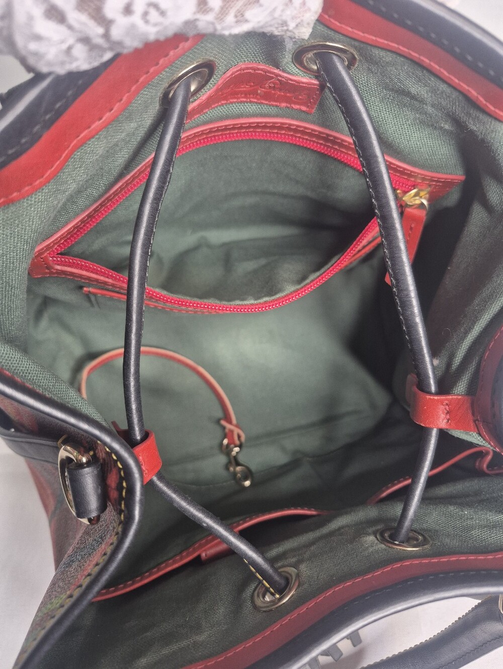 Dooney & Bourke Tartan Plaid Canvas Bucket Bag - Picture 15 of 15